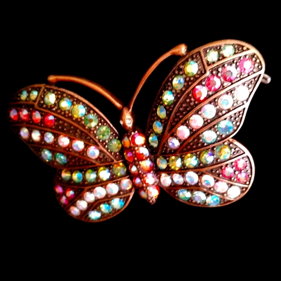 KIRKS FOLLY LARGE BUTTERFLY PIN - Picture 6 of 6